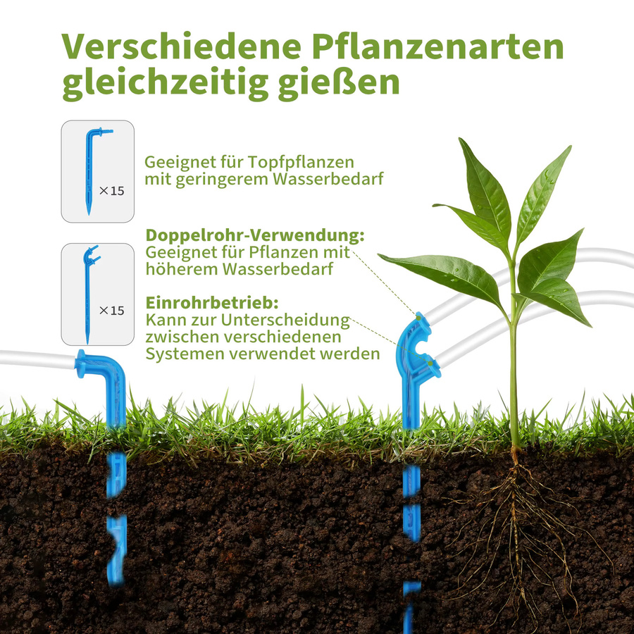 Forever Speed Automatisches Bewässerungssystem für Indoor mit Doppelpumpen, Weiß, für 30 Topfpflanzen, 4400 mAh wiederaufladbar - Bild 5