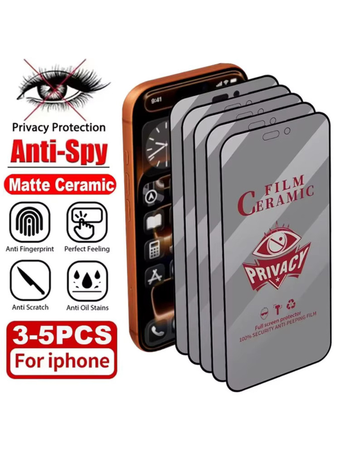 3-5 Stück Matte Keramik-Displayschutzfolie mit Privatsphäre-Funktion für Apple iPhone 11 bis iPhone 17 Pro Max Plus SE Transparent - Bild 6