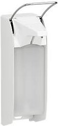 Wenko Ingo-man plus Seifen- und Desinfektionsmittelspender mit Pumpe und leerer Flasche, Weiss, 1000 ml - Bild 1