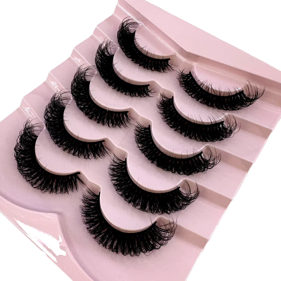 AMSDCN Künstliche Wimpern, Black, Natürlich, 5 Paar - Bild 4