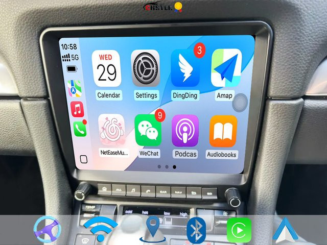 CHSTEK Android 13 Carplay GPS Autoradio mit WIFI, 4G und Bluetooth für Porsche Cayman, 911, Turbo, GT2, Boxster, 718, 997, 918, 981, Carrera in Schwarz - Bild 1