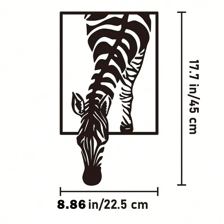 CIFBUY Zebra Wandkunst aus Metall in Schwarz als rustikales Bauernhaus Dekoschild für Wohnzimmer und Garten - Bild 3