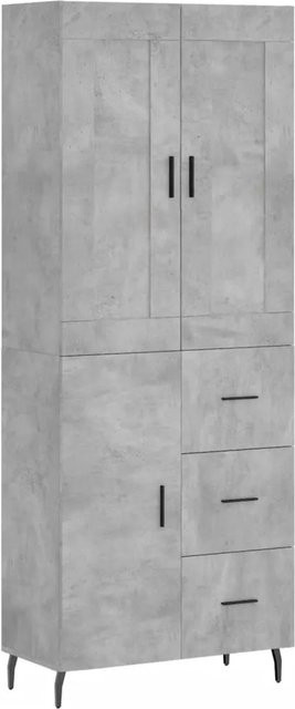 vidaXL Highboard Betongrau aus Holzwerkstoff und Metall B/T/H: 69,5 x 34 x 180 cm - Bild 1