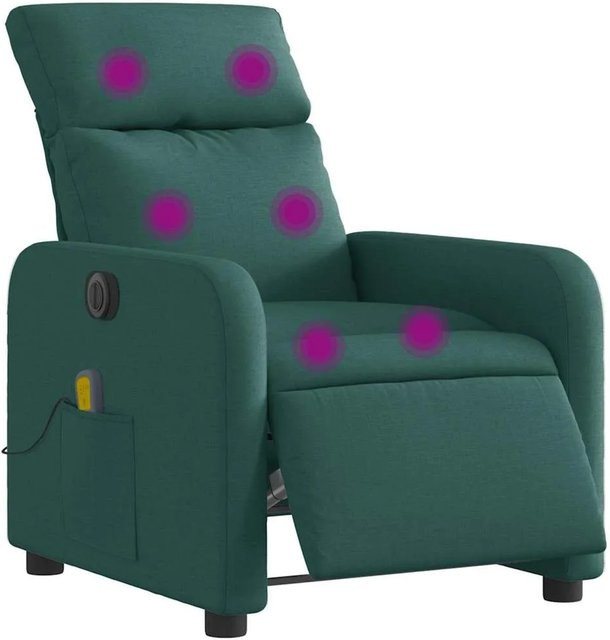 vidaXL Elektrischer Massagesessel in Dunkelgrün mit Stoffbezug und Armlehnen - Bild 1