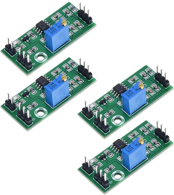 4 Stück LM393 Spannungskomparator-Modul mit Hochpegel-Doppelausgang in Grün für elektronische Geräte und Zubehör - Bild 1