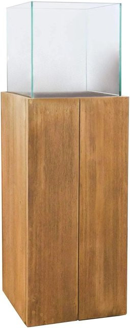 Vivanno Windlichtsäule Candela aus Akazienholz in Antikbraun, B/T/H: 27 x 27 x 80 cm - Bild 1