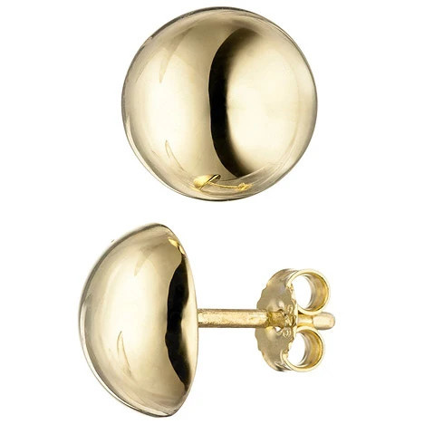 Colfem Ohrstecker rund, 925 Silber, gold vergoldet, Unisex - Bild 1