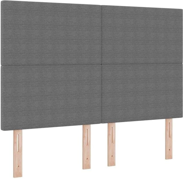 vidaXL Kopfteil aus Kunstleder und Holz in Hellgrau, Breite: 144 cm, Höhe: 128 cm - Bild 1