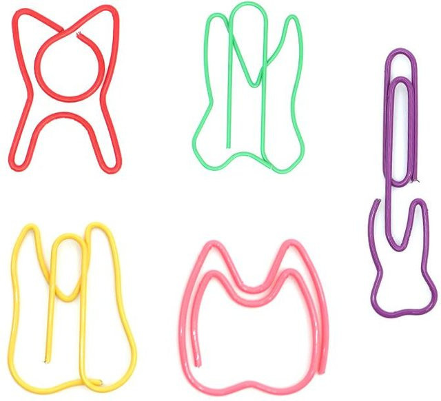 50 Stück bunte Metall Büroklammern in Zahnform von Yiran Health & Beauty als Lesezeichen und Schreibwaren für die Praxis - Bild 1