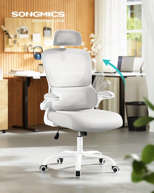 Ergonomischer SONGMICS Bürostuhl in Weiß mit Kopfstütze und Armlehnen - Bild 1
