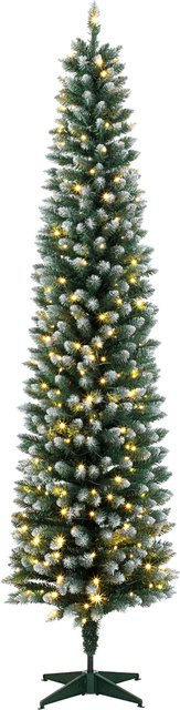 HOMCOM Weihnachtsbaum mit 170 bicolor-LEDs und Fernbedienung, schneebedeckter Tannenbaum in Grün und Weiß, Höhe: 180 cm - Bild 1