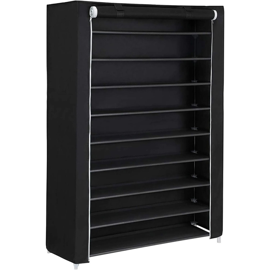 Songmics Schuhregal mit 10 Ebenen für 54 Paar Schuhe, Schwarz, B/T/H: 100 x 28 x 162 cm - Bild 2