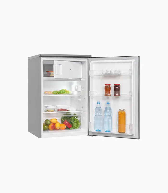 Exquisit Kühlschrank KS15-4-E-040D in Silver, Standgerät mit Inoxlook, B/T/H: 55 x 58 x 141 cm - Bild 2