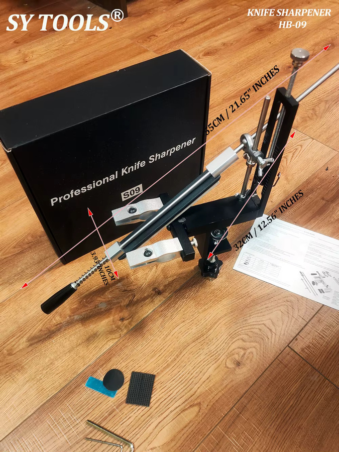 Sy tools HB-09 Präzisionsmesserschärfsystem in Schwarz mit einstellbarem Winkel und Messerschärfsteinen - Bild 4