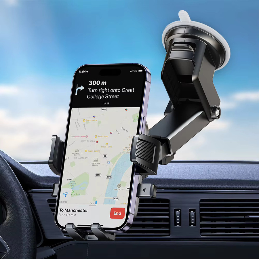 ALLOET Auto-Handyhalterung mit Saugnapf in Schwarz, 360 Grad drehbare Armaturenbrett-Halterung für Smartphones von 4,7 bis 6,8 Zoll - Bild 3