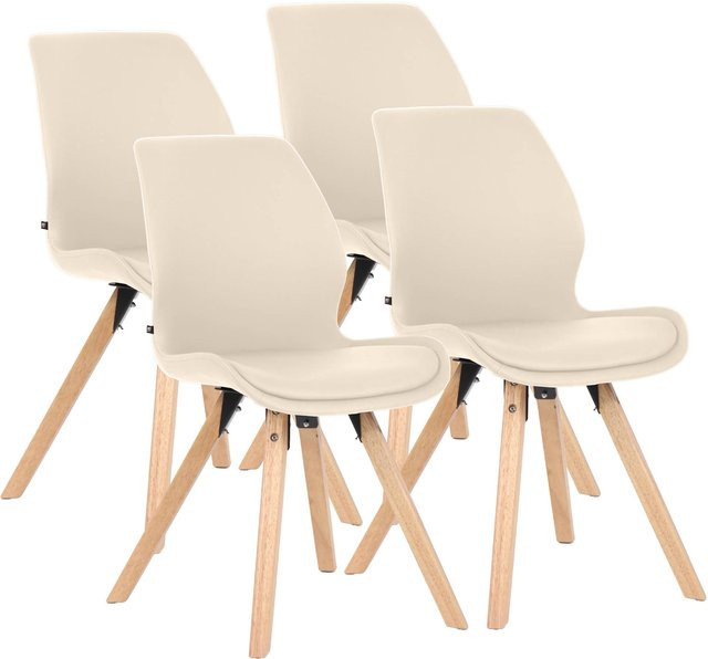 CLP Esszimmerstuhl 4er Set Luna gepolstert, moderner Polsterstuhl mit Rückenlehne für Esszimmer und Wohnzimmer - Bild 1
