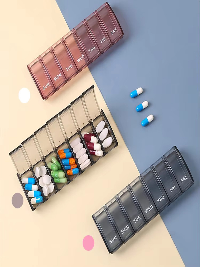 STAWHO Pillenorganizer, Reise-Pillendose für 7 Tage, rot - Bild 6