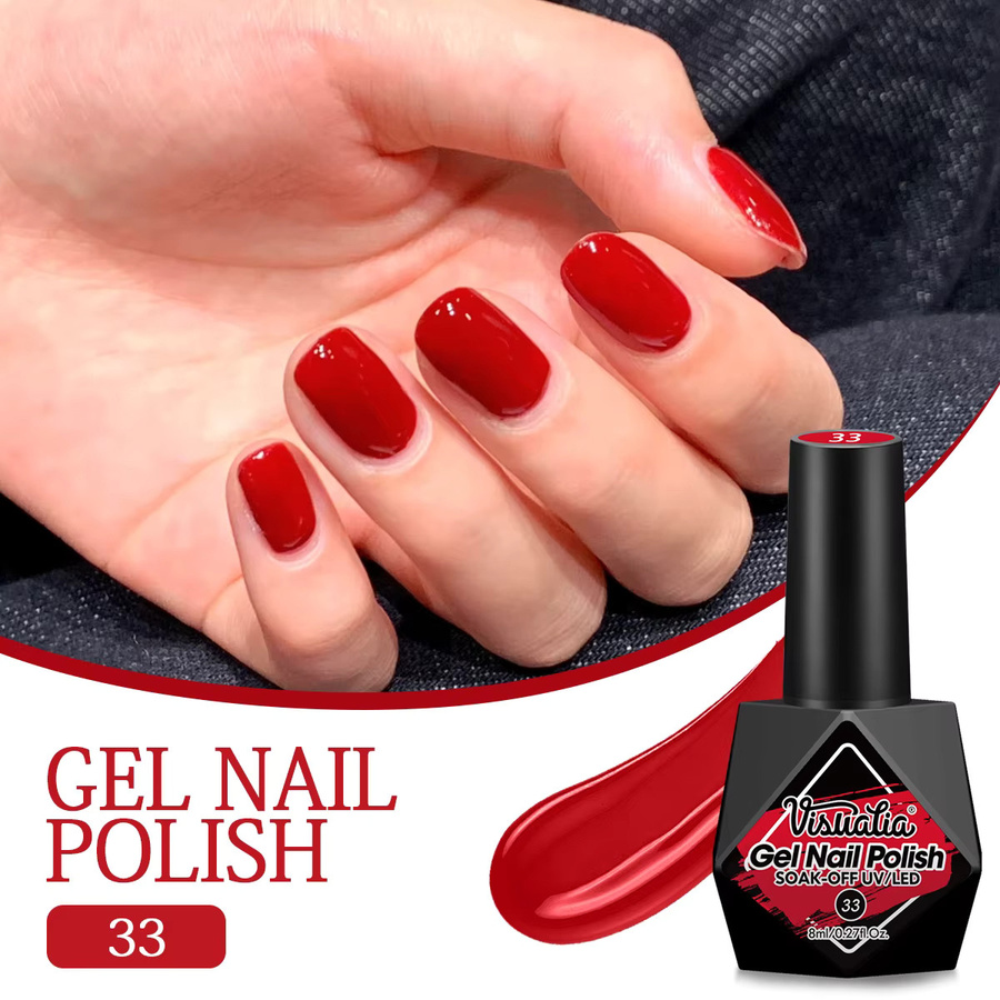 Visuatia Gel-Nagellack, Schwarz, Glänzend, Unisex - Bild 1