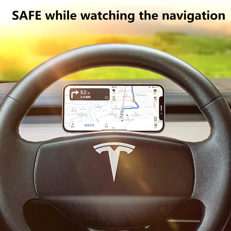 Universelle magnetische Autotelefonhalterung aus Metall für MagSafe und iPhone, Schwarz - Bild 4