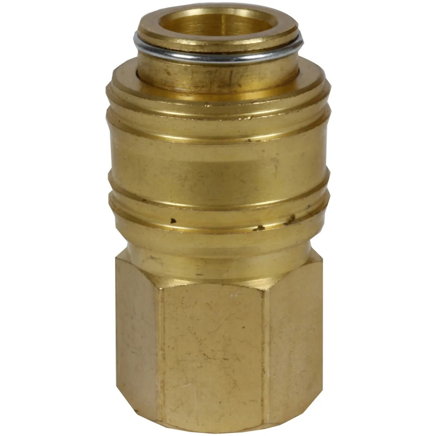 Einhell Druckluft-Schnellkupplung aus Messing mit R 1/4 Zoll Innengewinde in Gold - Bild 2