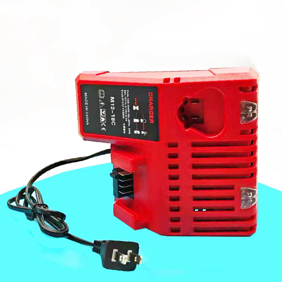 Milwaukee M12-18C Ladegerät für 12V, 14,4V und 18V Lithium-Ionen Akkus in Rot - Bild 2