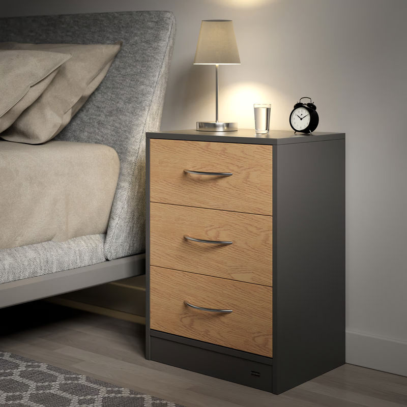 CASARIA Nachttisch Eloise 2er-Set Grau B/T/H: 54 x 39 x 28 cm - Bild 3