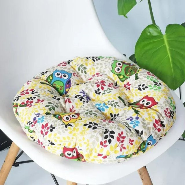 Rundes Dekokissen von YTO mit floralem Muster in Multicolour, Durchmesser: 50 cm - Bild 1