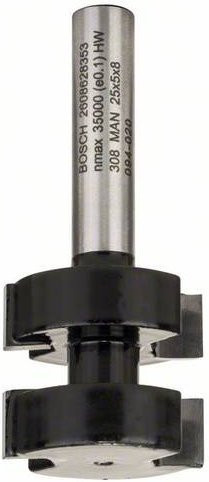 Bosch Federfräser Hartmetall Durchmesser: 25 mm, Schaftdurchmesser: 8 mm, Länge: 58 mm - Bild 1