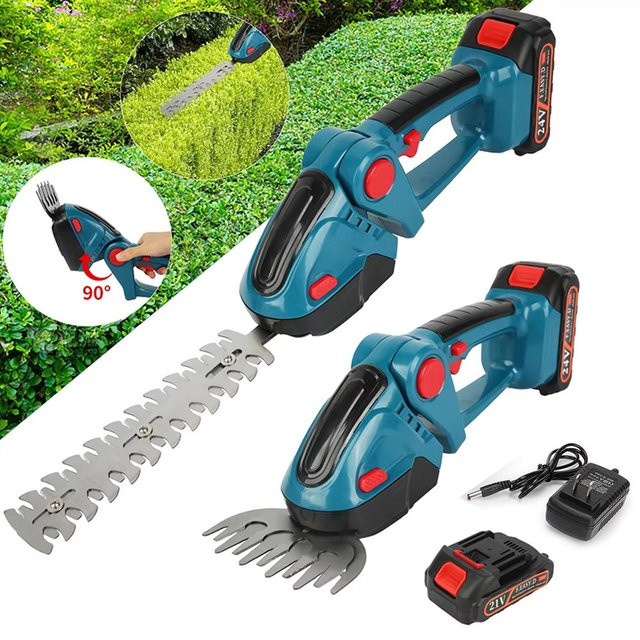 2-in-1 Akku-Gartengerät Makita LXT: Kabelloser Elektrischer Heckenschneider, Handrasenmäher und Astsäge in Blau für 18V Akkus - Bild 1