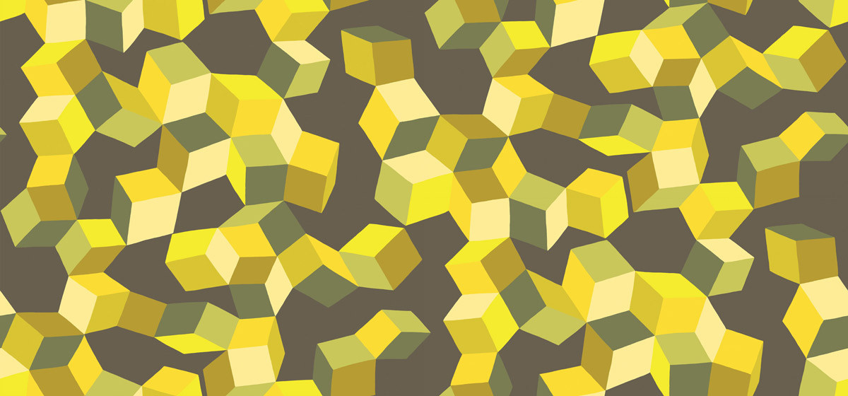 Cole & Son Tapete Puzzle Modernes Geometrisches Design in Gelb und Schwarz aus Vlies - Bild 1