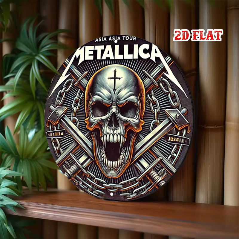 Rundes Aluminium-Blechschild von Potdemiel mit Totenkopf und Kreuz-Symbol, Durchmesser: 20 cm - Bild 5