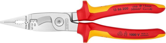 Knipex Elektro-Installationszange verchromt in Silber und Multicolour, Länge: 200 mm - Bild 1
