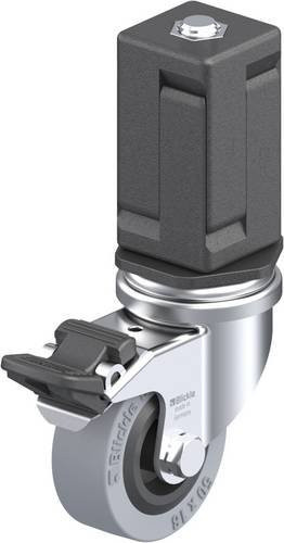 Blickle LRA-VPA 50G-FI-EV07 Lenkrolle mit Feststeller in Grau und Schwarz, Rad-Durchmesser: 50 mm, Tragfähigkeit: 40 kg - Bild 1