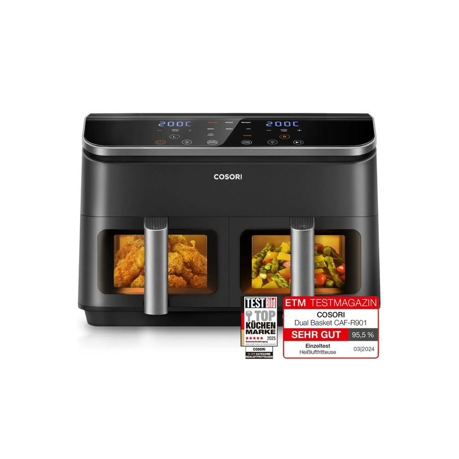 Cosori Dual Basket Heißluftfritteuse CAF-R901-AEU in Schwarz mit 8,5 l Fassungsvermögen - Bild 6