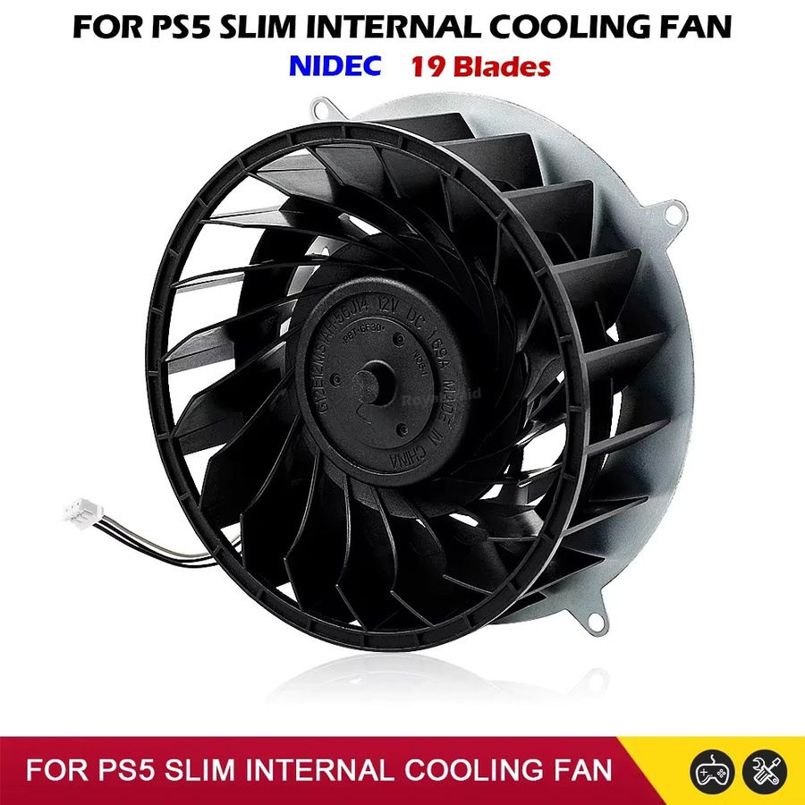 Sony Ersatz-Kühlventilator für PS5 Slim, interner Kühler mit 19 Flügeln, 12V DC 1.69A, Schwarz - Bild 3