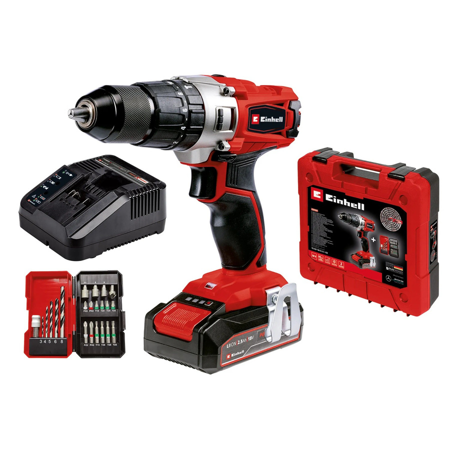 Einhell Power X-Change Akku-Schlagbohrschrauber TE-CD 18/2 Li-i +22 in Rot mit 2,5 Ah Akku - Bild 3
