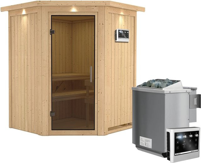 Karibu Sauna Lyra Bio-Sauna in Graphit mit BioKombiofen 9 kW und Steuergerät - Bild 2