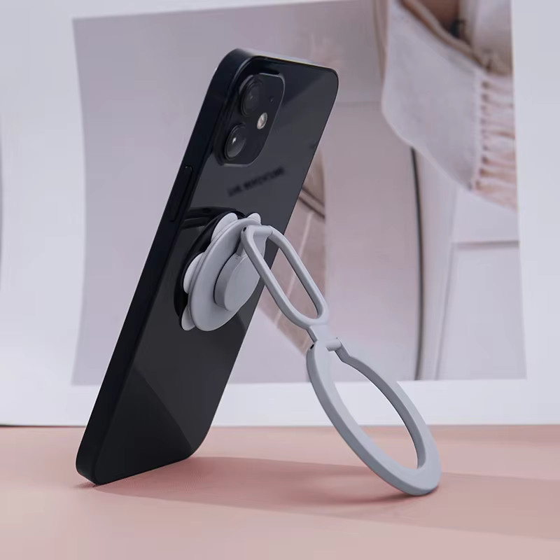 QGhappy Universeller Saugnapf für Telefonbecher mit starkem Magnethalter für MagSafe, 360 Grad Rotation und klappbarem Fingerring, Farbe: Schwarz - Bild 3