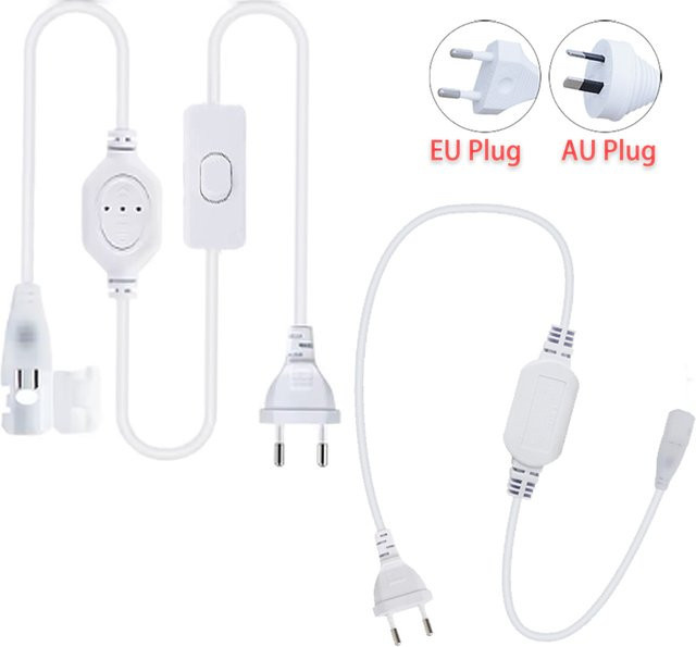Asign EU Netzstecker mit Kabel und Knopfschalter für COB LED Streifen Lichtband in Weiß - Bild 1