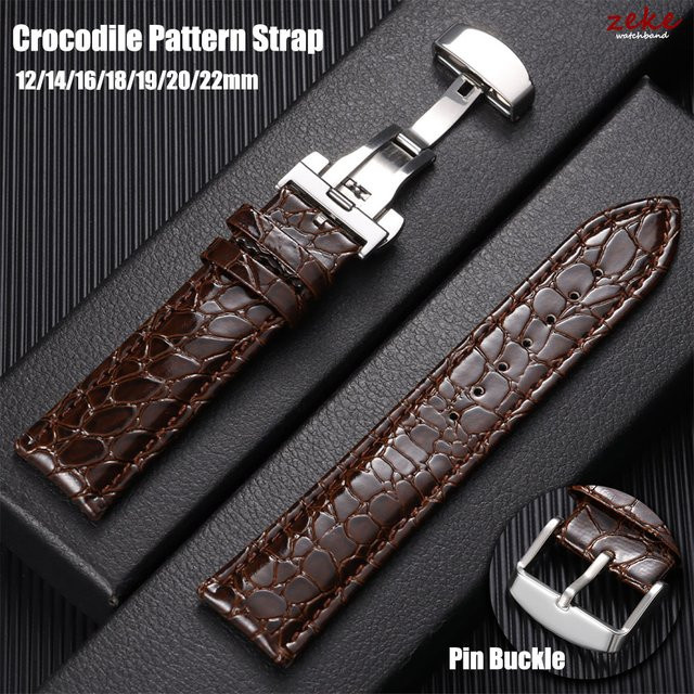Uhrenarmband crazyband, Leder, Krokodilmuster, Edelstahl, Unisex - Bild 1