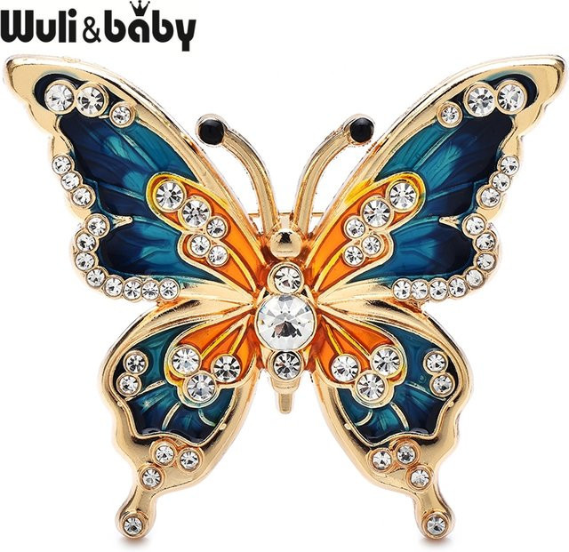 Wuli&baby Brosche, Schmetterling, zweifarbig, Emaille, Unisex - Bild 1