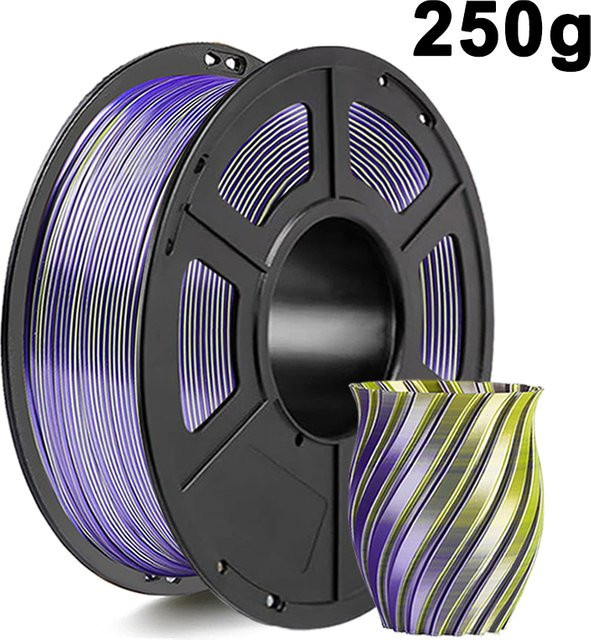 Zweifarbiges PLA Seidenfilament Lila Gelb für 3D-Drucker, Durchmesser 1,75 mm - Bild 1