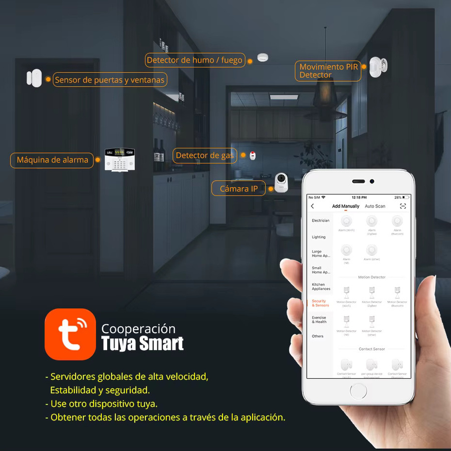 Tuya Smart Alarm System Kit mit LCD Display, WIFI und GSM, inklusive 3MP IP Kamera, Farbe: Weiß - Bild 3
