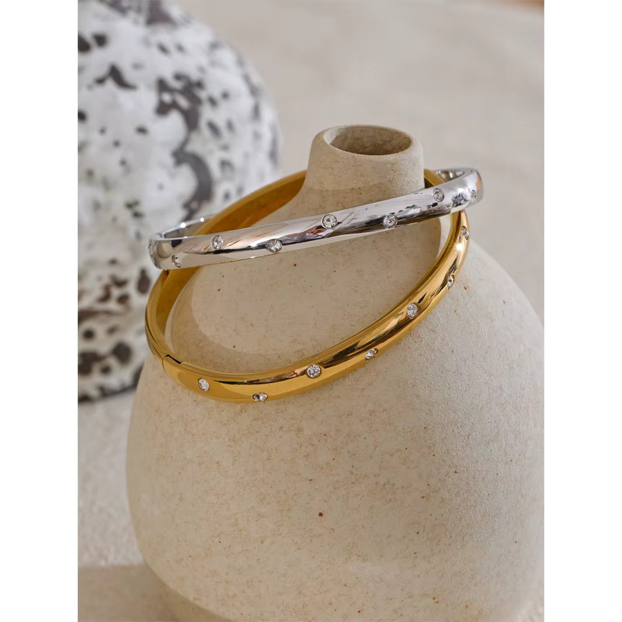 Yhpup Armband, Edelstahl, Zirkonia, Gold, Silber, Damen - Bild 1