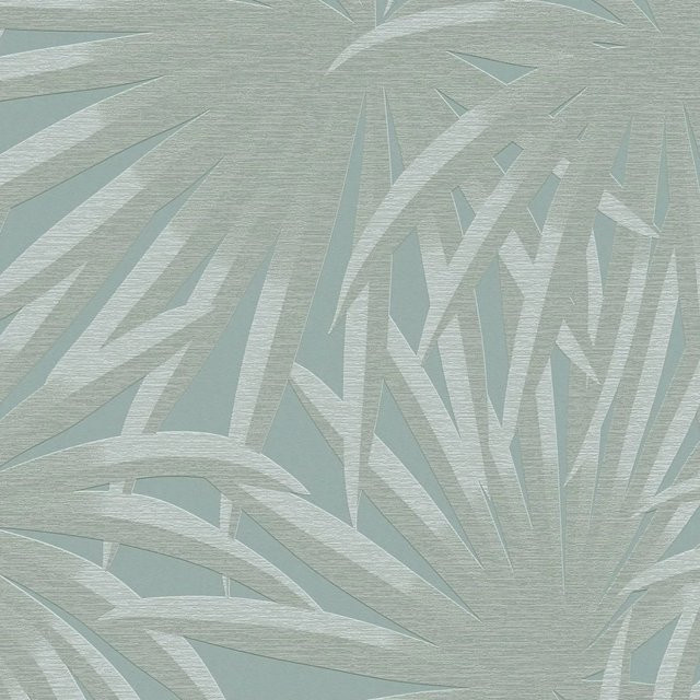 PROFHOME Natur Tapete Floral Matt Blau Mint Non-Woven B: 0,53 m, H: 10,05 m - Bild 1