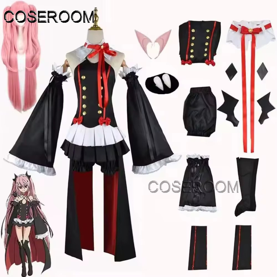 COSEROOM Seraph Of The End Krul Tepes Cosplay Kostüm Perücke, Schwarz - Bild 3