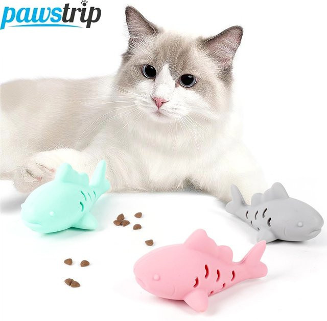 pawstrip Interaktive Katze, Silikon Katze Kauen Spielzeug, Fisch-förmig - Bild 1