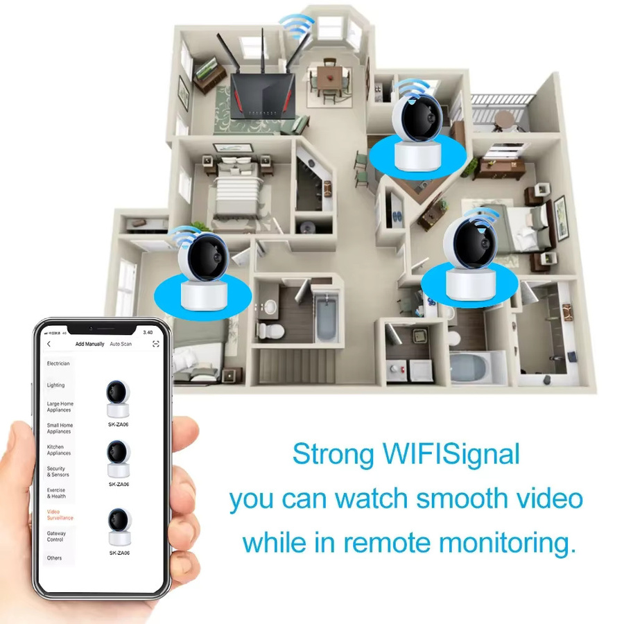 Tuya PEGATAH WLAN IP-Kamera Babymonitor in Weiß mit 1080P Auflösung, 360° PTZ, Bewegungserkennung, Nachtsicht und 2-Wege-Audio - Bild 4