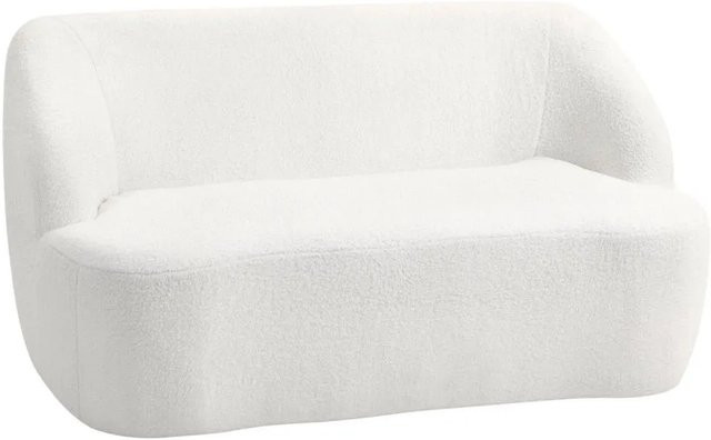 HOMCOM Polstersofa 2-Sitzer in Cremeweiß mit Stoff in Viles-Optik und Schaumstofffüllung, Breite: 142 cm - Bild 1