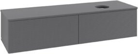 V&B Waschtischunterschrank Antao mit Frontstruktur in Anthrazit, B: 160 cm, T: 50 cm - Bild 1